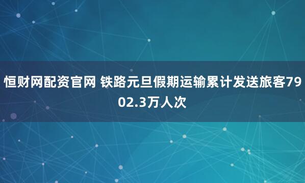 恒财网配资官网 铁路元旦假期运输累计发送旅客7902.3万人次