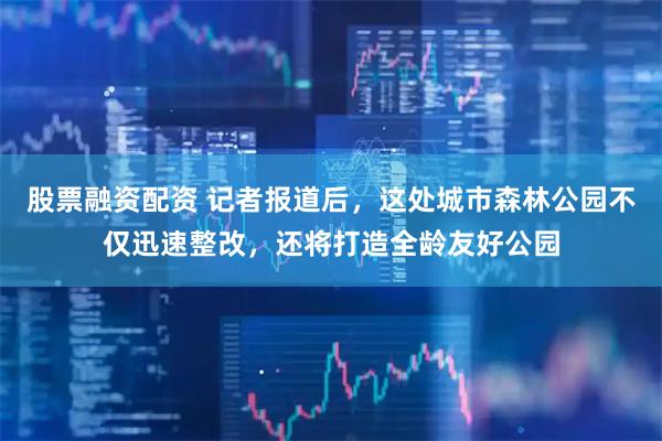 股票融资配资 记者报道后,这处城市森林公园不仅迅速整改,还将打造全龄友好公园